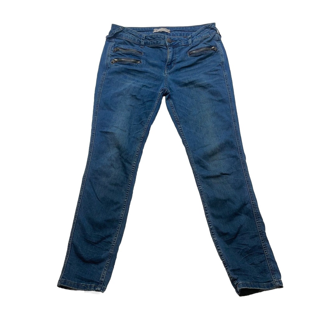 FP Free People Skinny Jeans  Sz 29x26 Blue Mid Rise Zipper Pockets Stretch